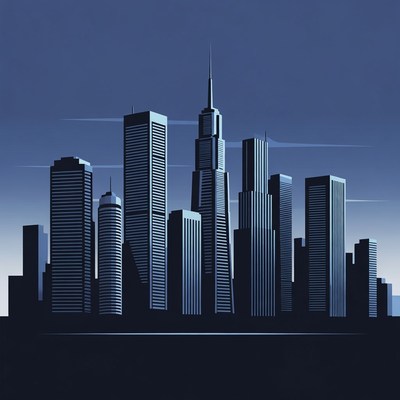 Chicago Skyline Silhouette Illustration