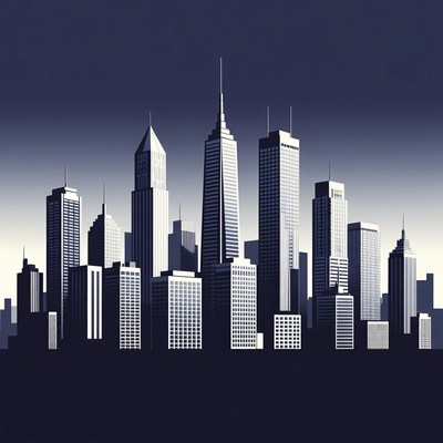 Silhouette City Skyline Illustration