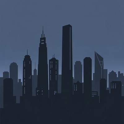 Dark City Skyline Silhouette
