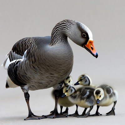 Mother Goose with Goslings