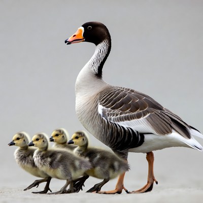 Mother Goose with Goslings