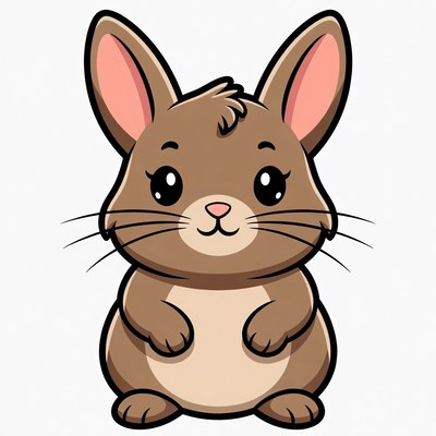 Cute brown bunny illustration