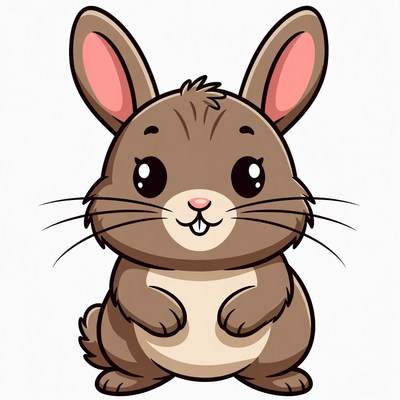 Cute brown bunny illustration