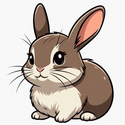 Cute brown bunny illustration