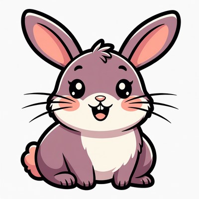 Cute cartoon bunny smiling