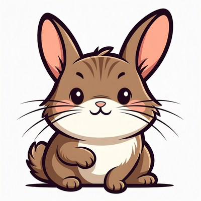 Cute brown bunny illustration