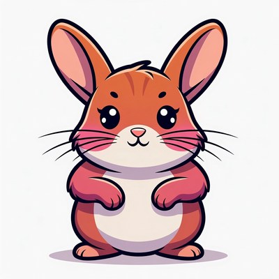 Cute orange bunny illustration