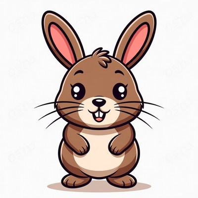 Cute brown bunny illustration