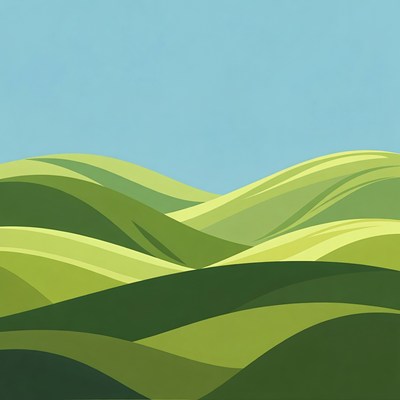 Rolling Green Hills Landscape