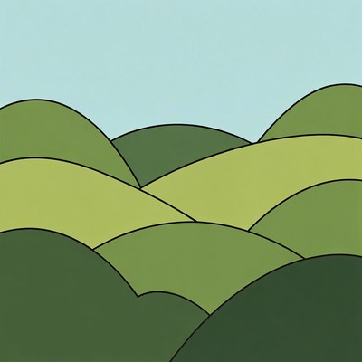 Green Rolling Hills Landscape