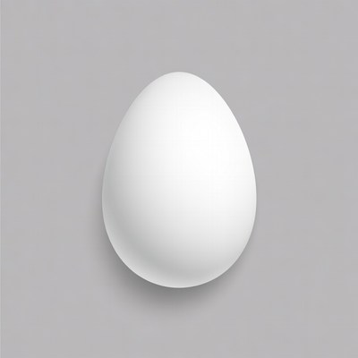 White egg on gray background