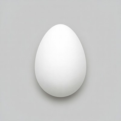 White egg on gray background