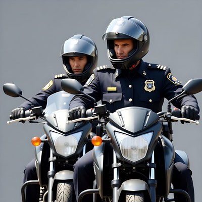 Two police officers on motorcycles
