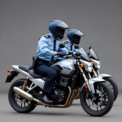 Two police officers on motorcycle