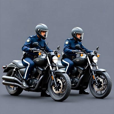 Two police officers on motorcycles