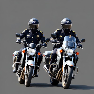 Two police officers on motorcycles