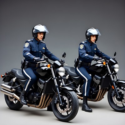 Two police officers on motorcycles