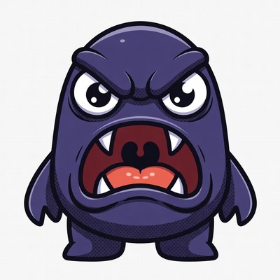 Angry Purple Monster Illustration
