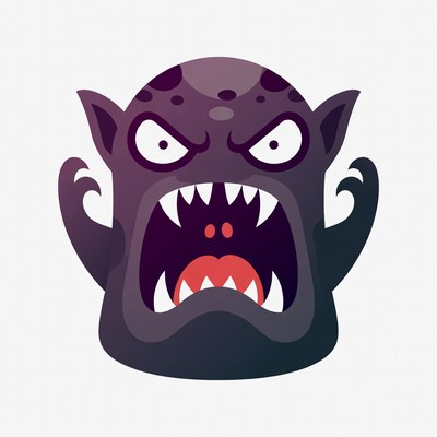 Cartoon Vampire Monster Roaring