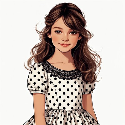 Girl in polka dot dress