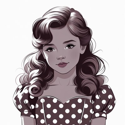 Girl in polka dot dress portrait
