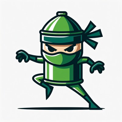 Green Ninja Can Character Running