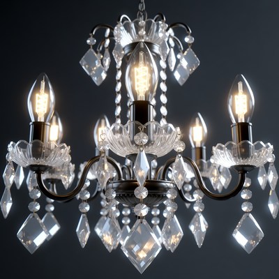 Elegant Crystal Chandelier with LED Bulbs