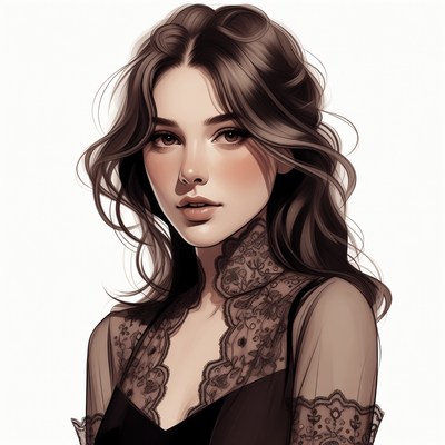 Beautiful woman in lace blouse