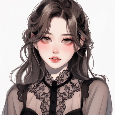 Beautiful Asian woman in lace blouse