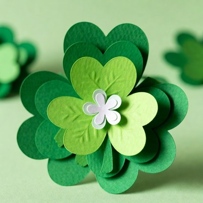 Paper craft four-leaf clover
