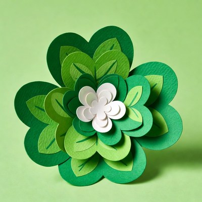 Paper craft shamrock flower