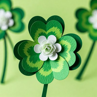 Paper craft four-leaf clover