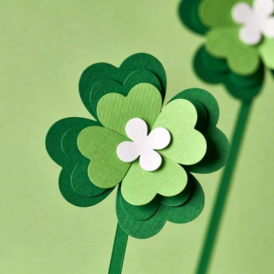 Paper craft four-leaf clovers