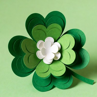 Paper craft four-leaf clover