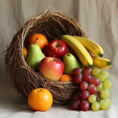 Fruit Basket in Woven Nest