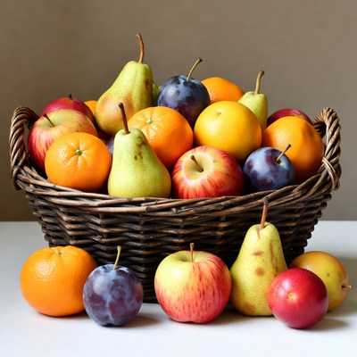 Basket of Fresh Mixed Fruits