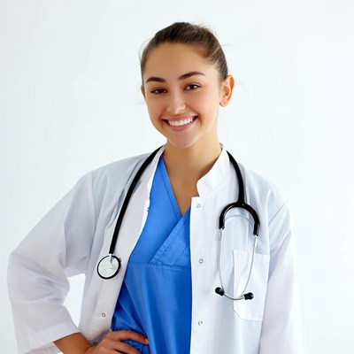 Smiling female doctor with stethoscope