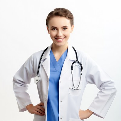 Smiling female doctor with stethoscope