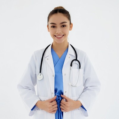 Asian woman doctor with stethoscope