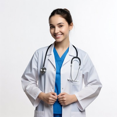 Asian woman doctor with stethoscope