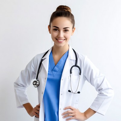 Smiling female doctor with stethoscope