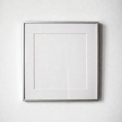 Empty Silver Picture Frame on White Wall