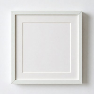 White Frame with Blank Mat