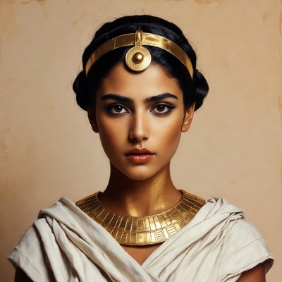 Egyptian Woman in Gold Headdress
