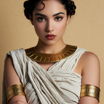 Woman in Egyptian Golden Jewelry