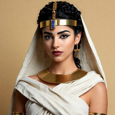 Egyptian woman in golden jewelry