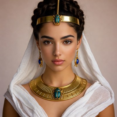 Egyptian Woman in Gold Jewelry
