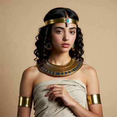 Egyptian woman in golden jewelry