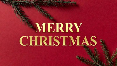 Merry Christmas with Pine Branches