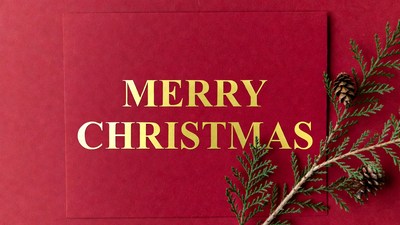 Merry Christmas on Red Card